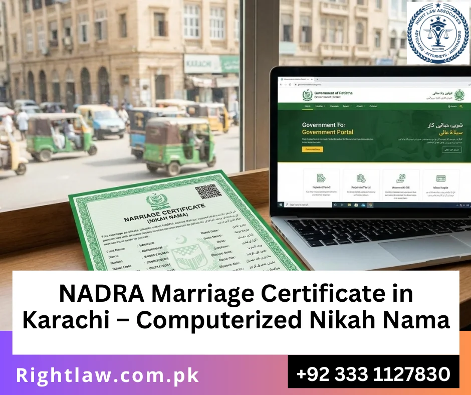 NADRA marriage certificate Karachi for visa and embassy use