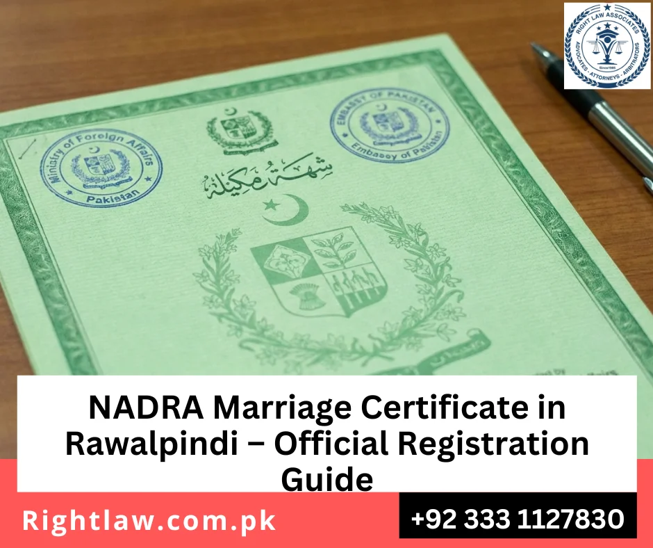 NADRA marriage certificate in Rawalpindi with QR code verification